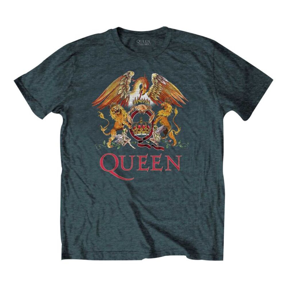 Queen Unisex Adult Classic Crest T-Shirt / Blue Heather
